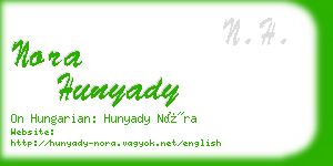 nora hunyady business card